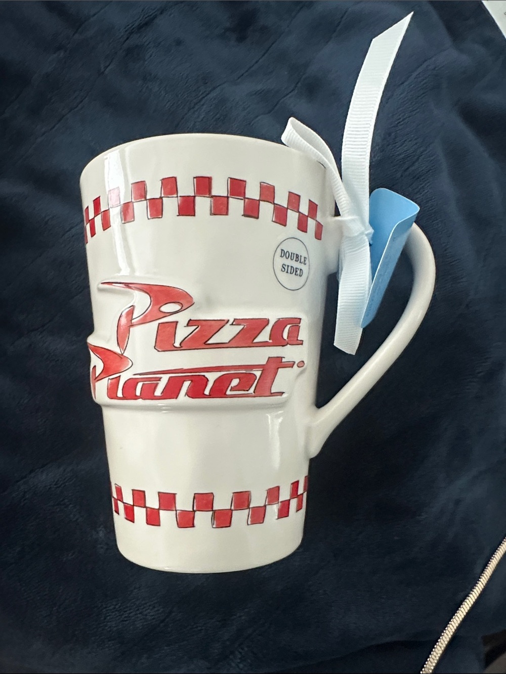 Pizza Planet Red & White Logo Coffee Mug
